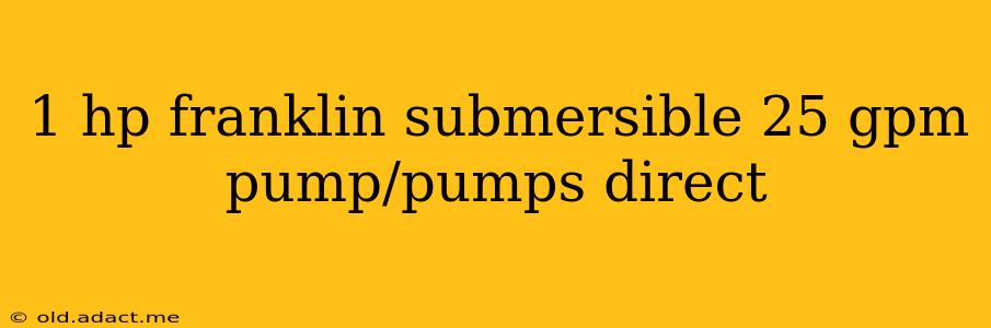 1 hp franklin submersible 25 gpm pump/pumps direct