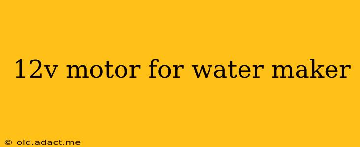 12v motor for water maker