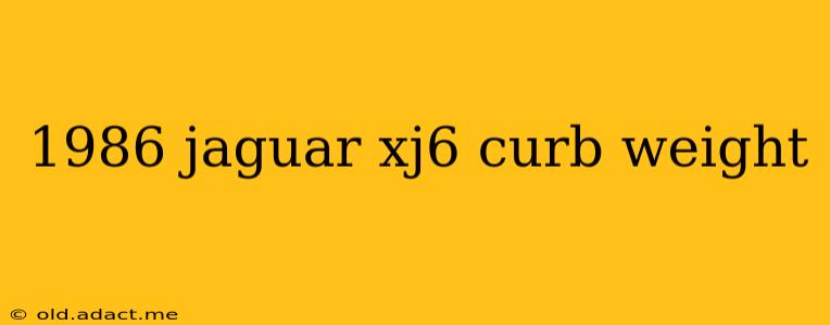 1986 jaguar xj6 curb weight