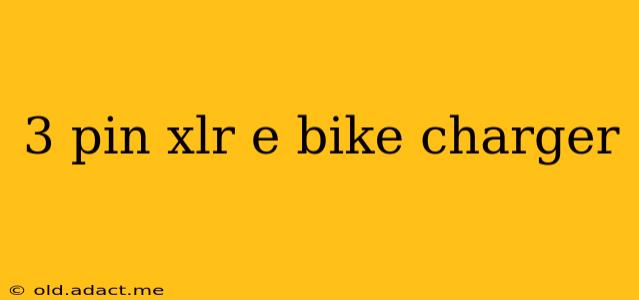 3 pin xlr e bike charger