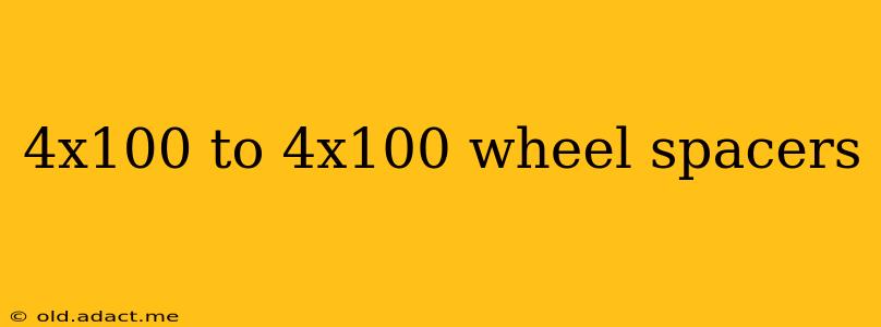 4x100 to 4x100 wheel spacers