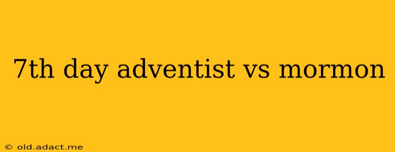 7th day adventist vs mormon