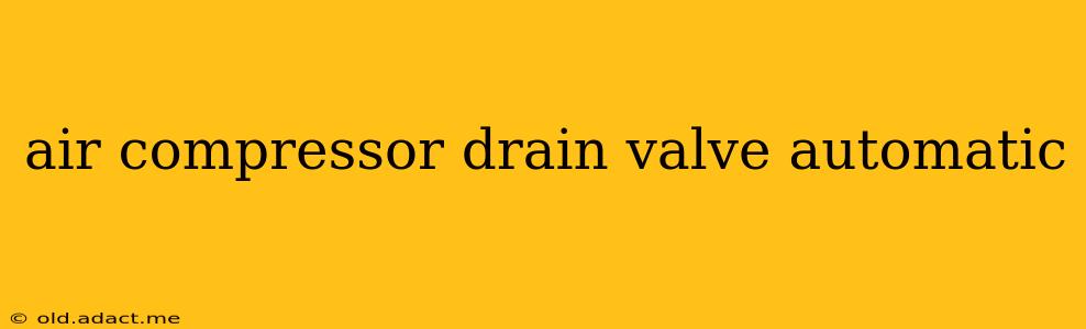 air compressor drain valve automatic