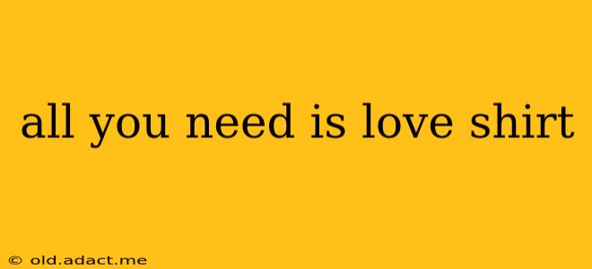 all you need is love shirt