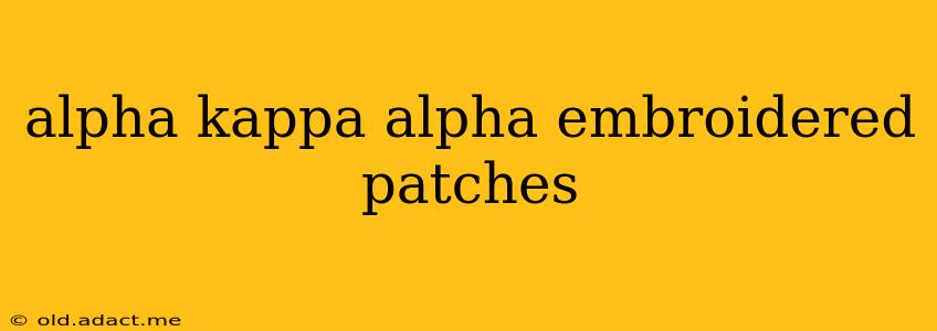 alpha kappa alpha embroidered patches