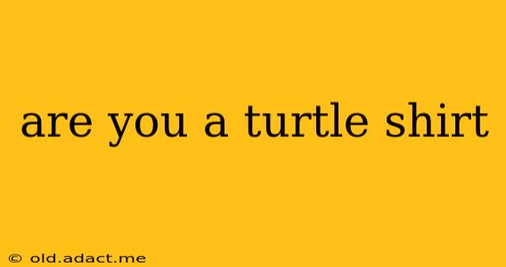 are you a turtle shirt