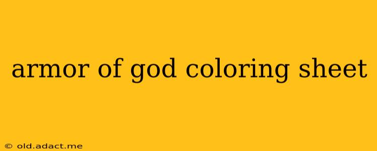 armor of god coloring sheet
