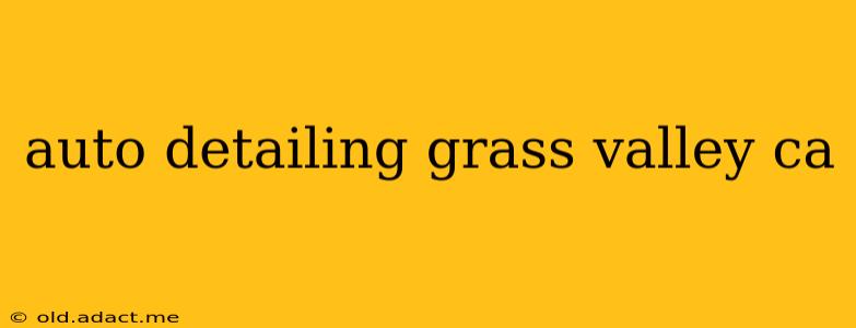 auto detailing grass valley ca