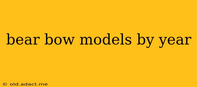 bear bow models by year