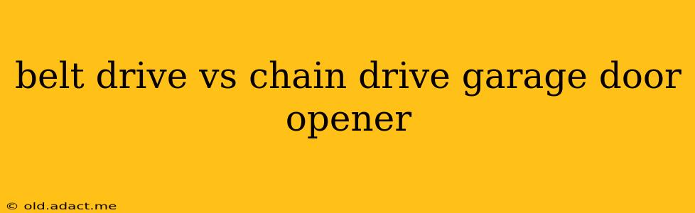 belt drive vs chain drive garage door opener