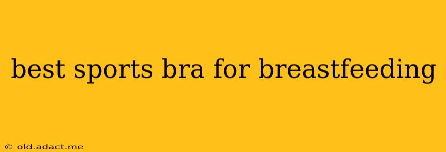 best sports bra for breastfeeding