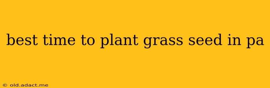 best time to plant grass seed in pa
