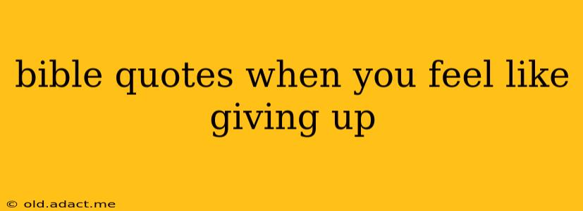 bible quotes when you feel like giving up