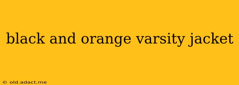 black and orange varsity jacket
