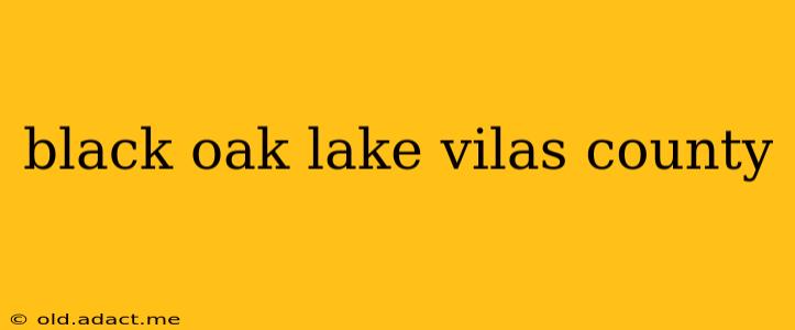 black oak lake vilas county