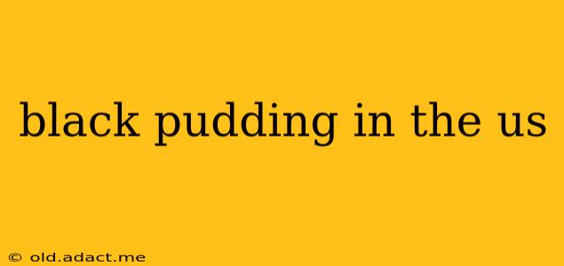black pudding in the us
