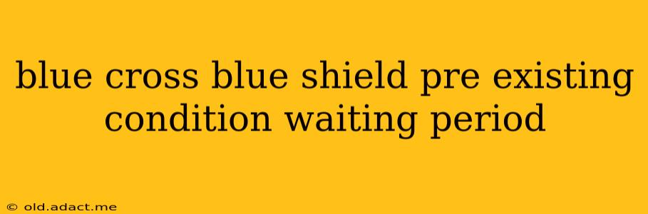 blue cross blue shield pre existing condition waiting period
