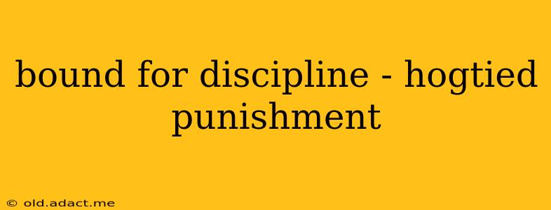 bound for discipline - hogtied punishment bound for discipline - hogtied punishment