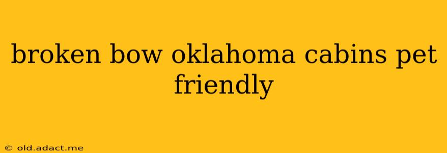 broken bow oklahoma cabins pet friendly
