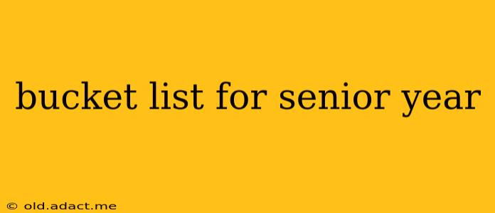 bucket list for senior year
