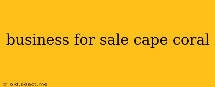 business for sale cape coral