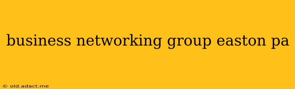 business networking group easton pa