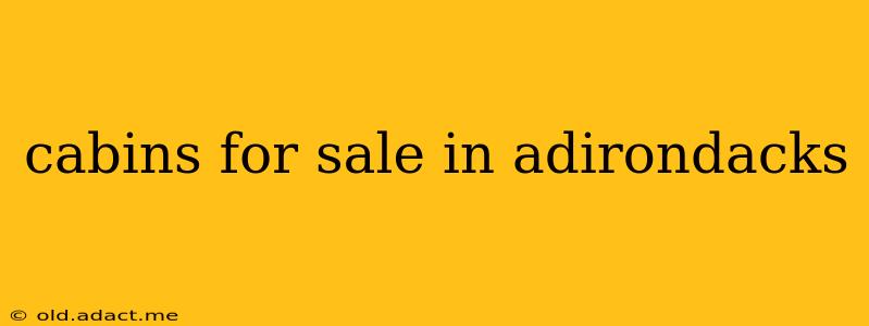 cabins for sale in adirondacks