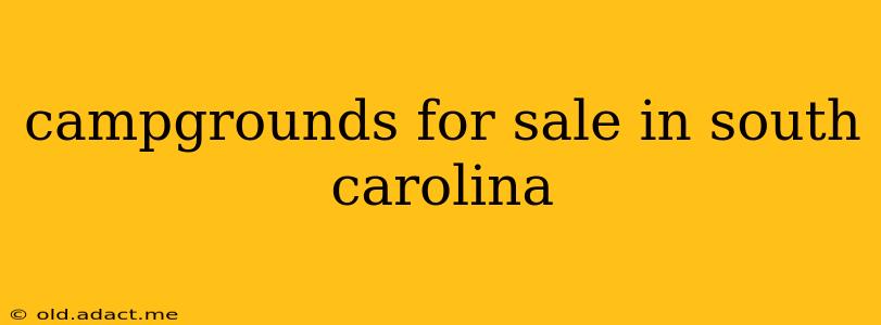 campgrounds for sale in south carolina