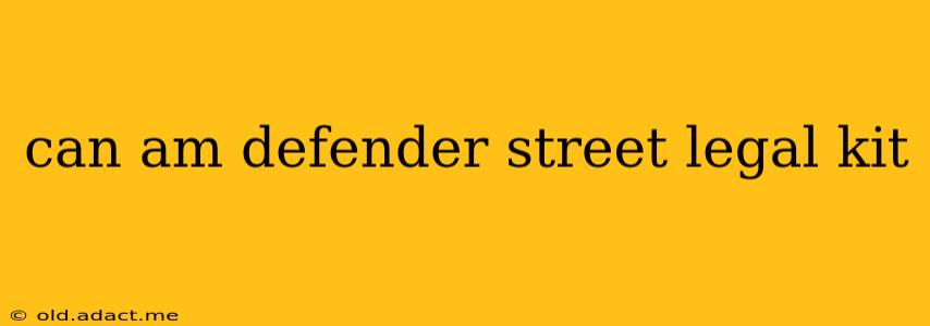 can am defender street legal kit