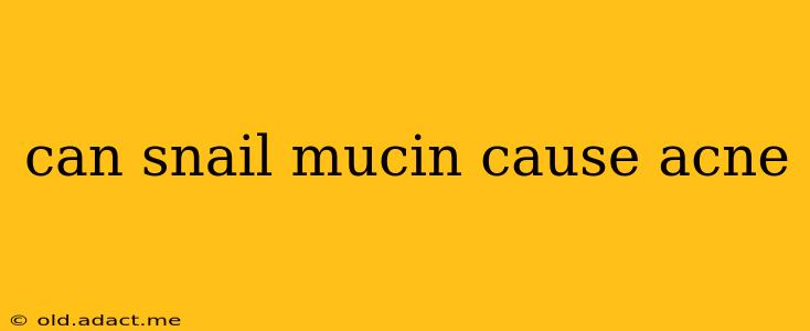 can snail mucin cause acne