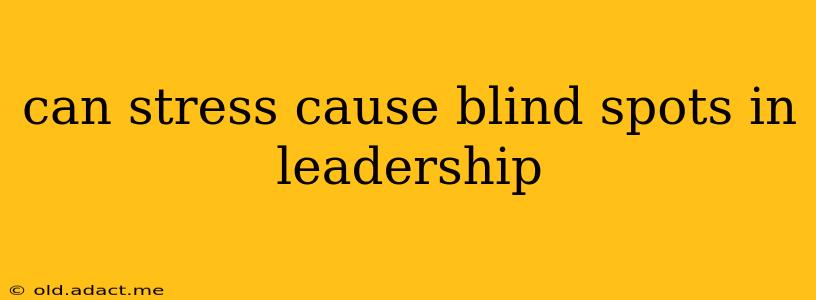 can stress cause blind spots in leadership