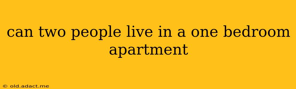 can two people live in a one bedroom apartment