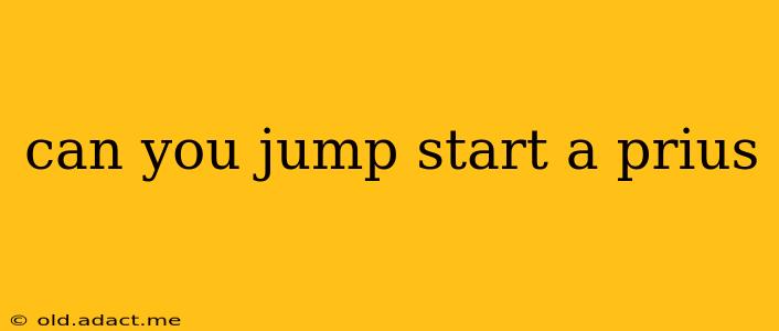 can you jump start a prius