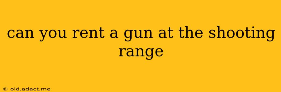 can you rent a gun at the shooting range