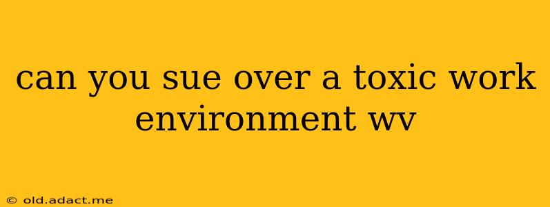 can you sue over a toxic work environment wv