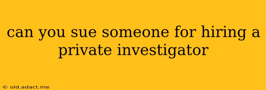 can you sue someone for hiring a private investigator