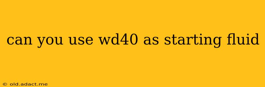 can you use wd40 as starting fluid
