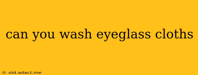 can you wash eyeglass cloths