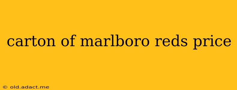 carton of marlboro reds price