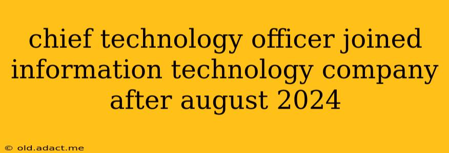 chief technology officer joined information technology company after august 2024