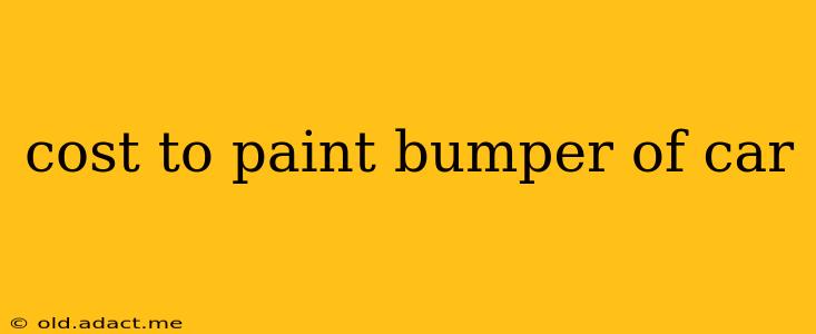 cost to paint bumper of car
