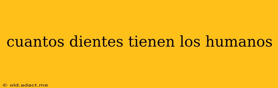 cuantos dientes tienen los humanos