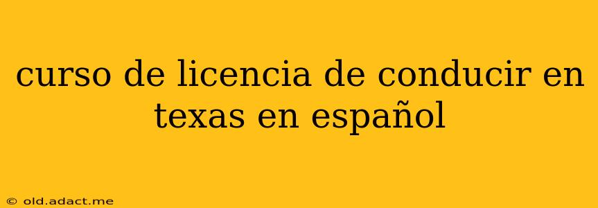 curso de licencia de conducir en texas en español
