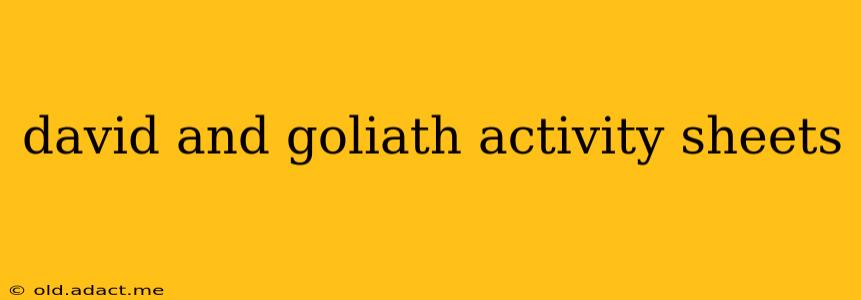 david and goliath activity sheets