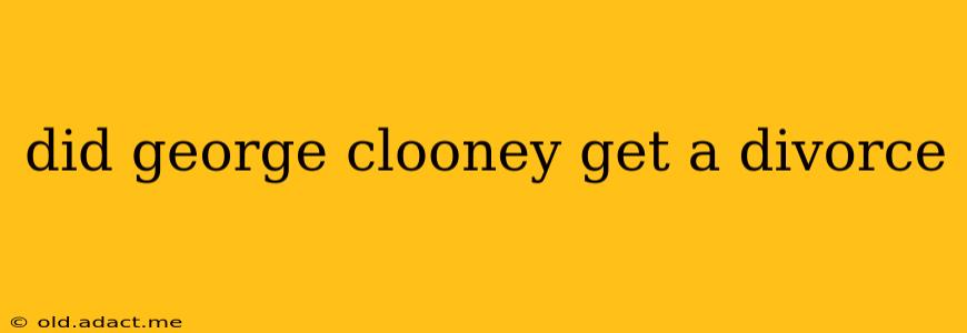 did george clooney get a divorce