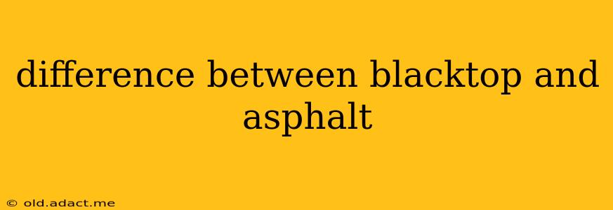 difference between blacktop and asphalt