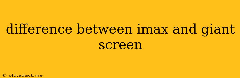 difference between imax and giant screen