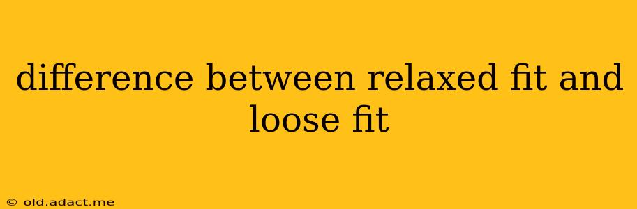 difference between relaxed fit and loose fit