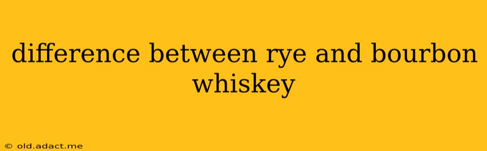 difference between rye and bourbon whiskey