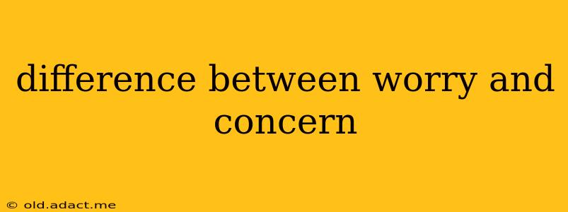 difference between worry and concern